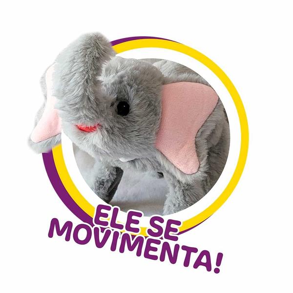 Pelúcia Interativa - PlayFull Pets - Elefantinho - Cinza - Toyng Imagem de Pelúcia Interativa - PlayFull Pets - Elefantinho - Cinza - Toyng