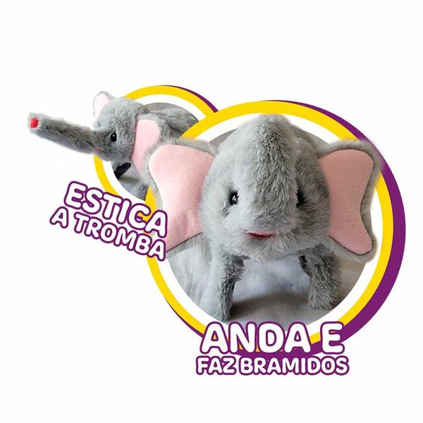 Pelúcia Interativa - PlayFull Pets - Elefantinho - Cinza - Toyng Imagem de Pelúcia Interativa - PlayFull Pets - Elefantinho - Cinza - Toyng
