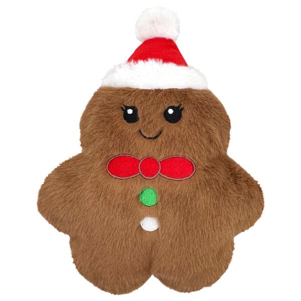 Imagem de Pelúcia Kong Holiday Snuzzles Gingerbread Brinquedo Com Apito Para Cachorro Médio - Biscoito