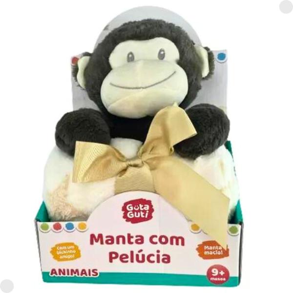 Imagem de Pelúcia Macaquinho C/ Manta Coleção Animais DMB6745 - DMToys