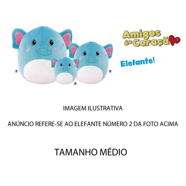 Imagem de Pelúcia Macia Antialérgica Elefante Azul Bebê Tam M 20Cm