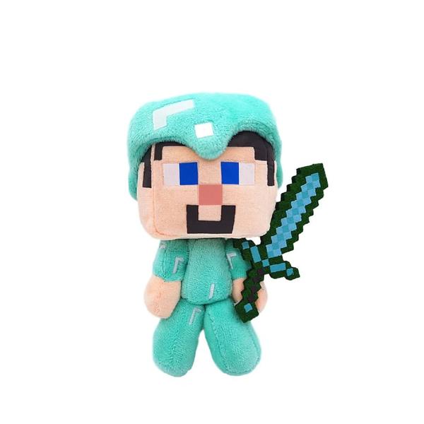 Imagem de Pelucia minecraft steve armadura espada game 15cm