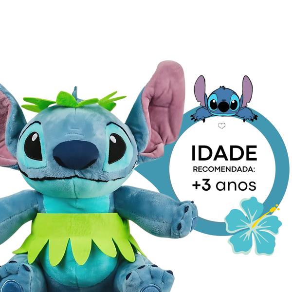 Imagem de Pelúcia Stitch Hula Hula com Mecanismo Luz e Som 30cm Multikids - BR2199