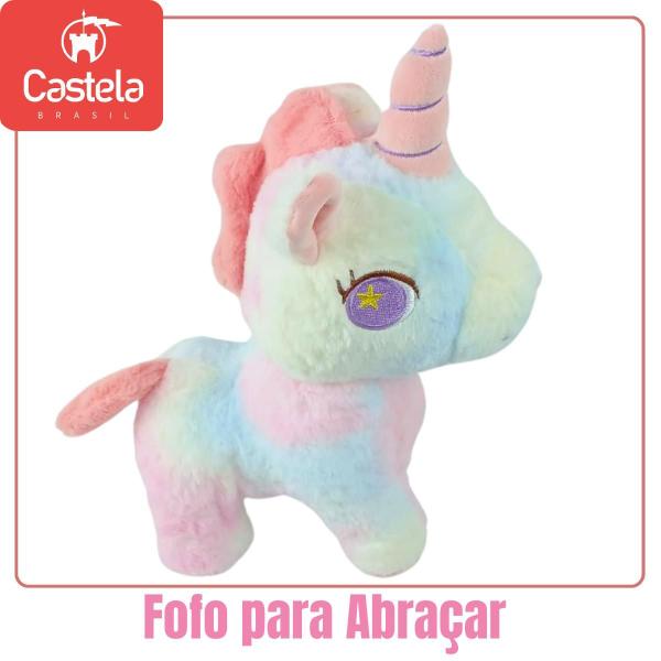 Imagem de Pelúcia Unicornio Cores Divertidas Brinquedo Fofo - Castela 