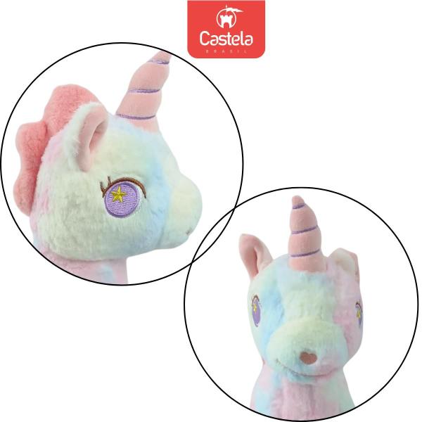 Imagem de Pelúcia Unicornio Cores Divertidas Brinquedo Fofo - Castela 