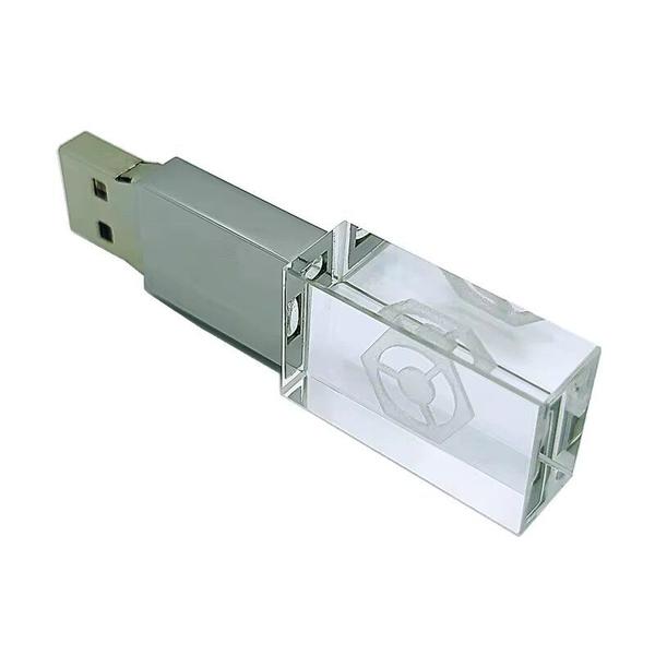 Imagem de Pen Drive 128GB Cristal Diodo Logotipo Pioneer Dj Usb 3.0 + Estojo