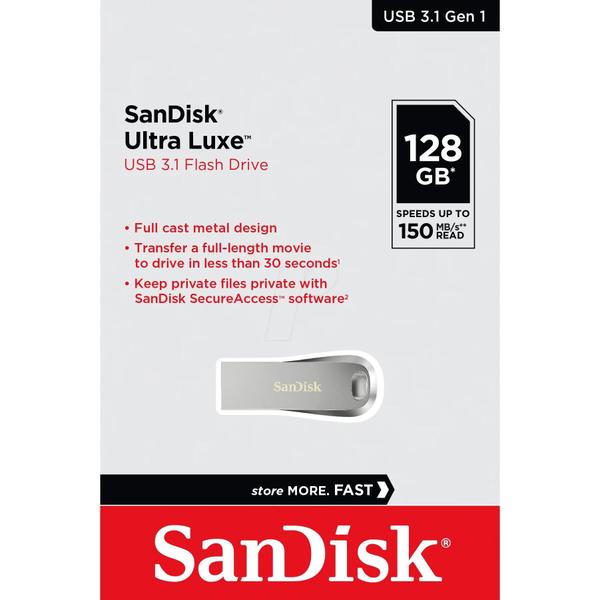 Imagem de Pen Drive 128gb Ultra Luxe USB 3.1 Z74 Flash Drive 150mbs Sandisk