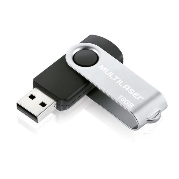 Imagem de Pen Drive 16GB Multi Twist, USB 2.0, Preto e Prata - PD588