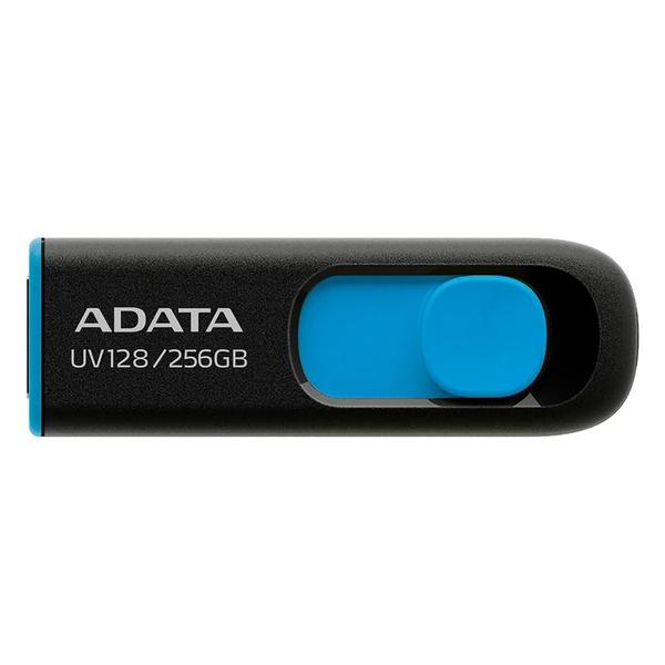 Imagem de Pen Drive 256GB Adata AUV128, USB 3.2, Preto e Azul - AUV128-256G-RBE