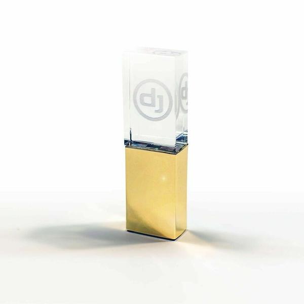 Imagem de Pen Drive 32gb Diodo Pioneer Dj Logo 3d Ouro Usb 2.0 Estojo