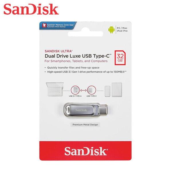 Imagem de Pen Drive 32gb Dual Drive LUXE USB Type C 3.1 150mbs Sandisk