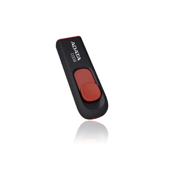 Imagem de Pen Drive Adata C008 64GB USB 2.0 Preto e Vermelho - AC008-64G-RKD