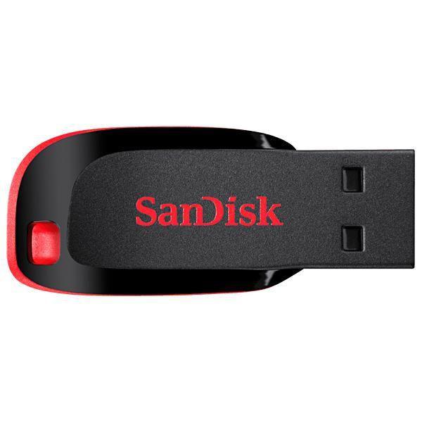 Imagem de Pen Drive de 16GB Sandisk Cruzer Blade SDCZ50-016G-B35 USB 2.0 - Preto/Vermelho