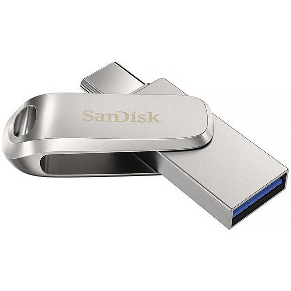 Imagem de Pen Drive de 64GB Sandisk Dual Drive Luxe SDDDC4-064G-G46 USB-C 3.1 - Prata