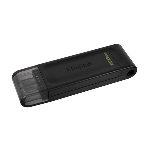 Imagem de Pen Drive Kingston 128GB USB-C 3.2 Gen 1 DataTraveler 70, Preto - DT70/128GB