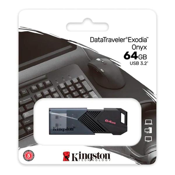 Imagem de Pen Drive Kingston 64GB Exodia ONYX USB 3.2 GEN1 DTXON64GBI