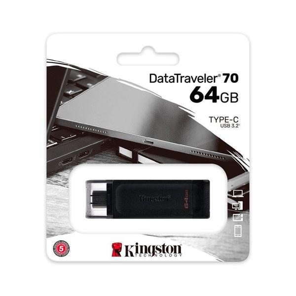 Imagem de Pen Drive Kingston DataTraveler 70, 64GB, USB-C - DT70/64GB