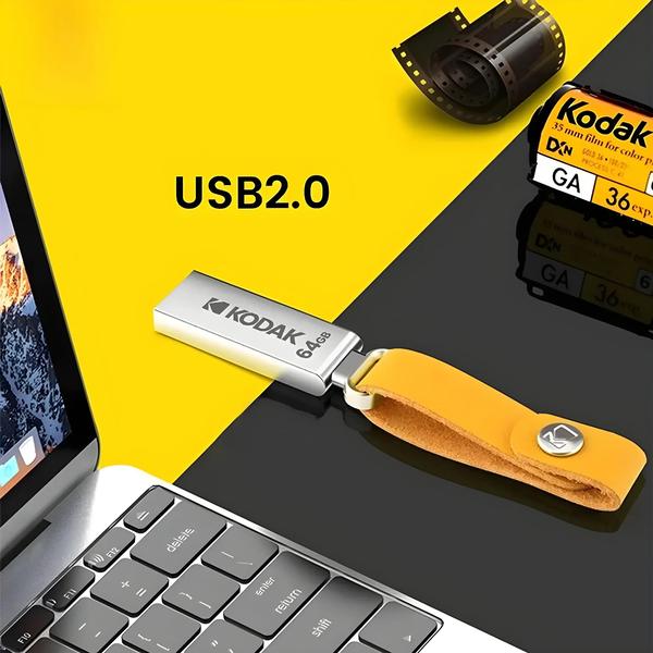 Imagem de Pen Drive Kodak K122 à Prova D'Água 64GB/32GB - Mini Pendrive de Couro com USB 2.0