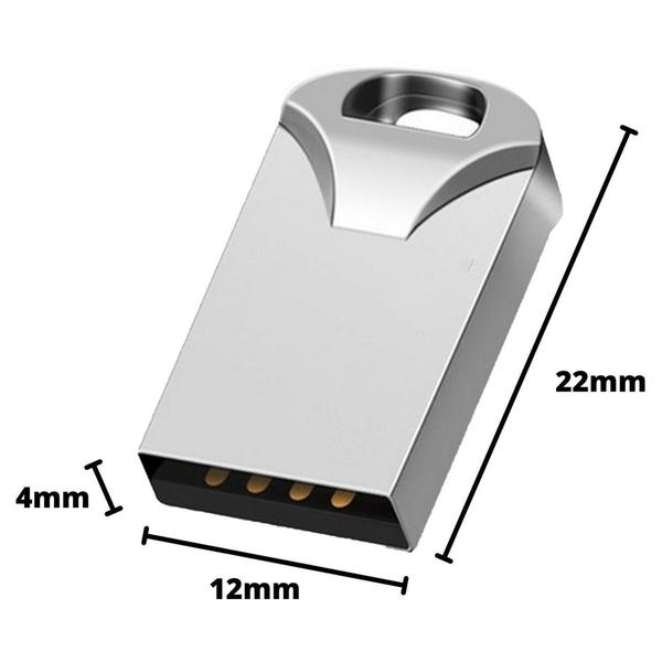 Imagem de Pen Drive Mini 8Gb Metal Usb 2.0 Classe 10 Rapido Com Chaveiro Para Musica Video Foto - MasterDrive