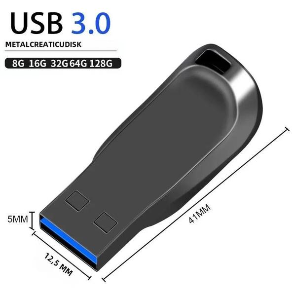 Imagem de Pen Drive USB 3.0 de Alta Velocidade - 128GB, 64GB, 32GB e 16GB