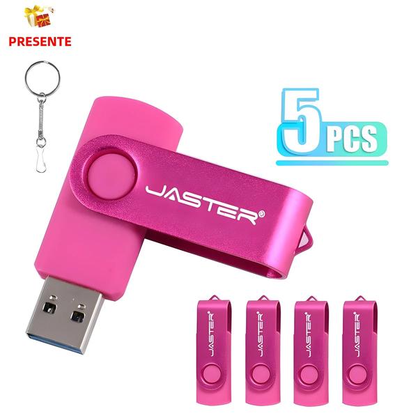 Imagem de Pen Drive USB 5 Peças (128GB, 64GB, 32GB, 16GB) com Chaveiro - Presente Criativo