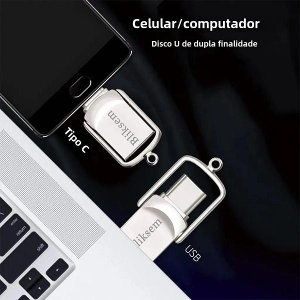 Imagem de Pen Drive USB Bliksem 2 em 1 - 32GB, 64GB ou 128GB - Alta Velocidade