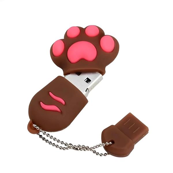 Imagem de Pen Drive USB Gato Rosa - 64GB, 32GB ou 16GB - Design de Silicone