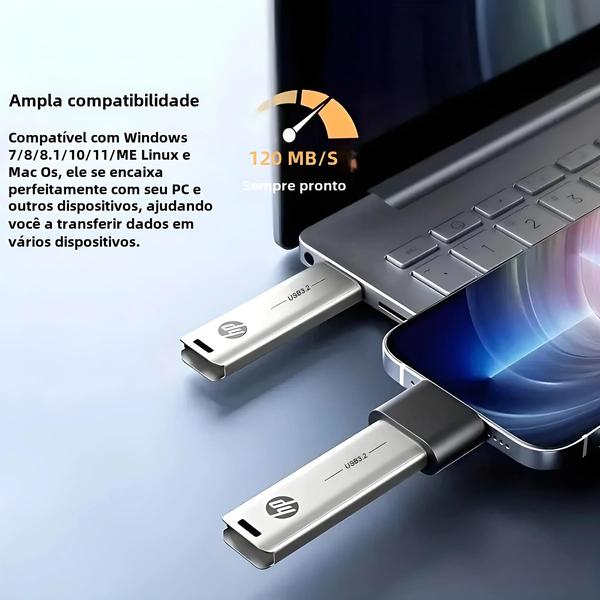 Imagem de Pen Drive USB HP de Alta Velocidade - 32GB/64GB - Armazenamento Externo