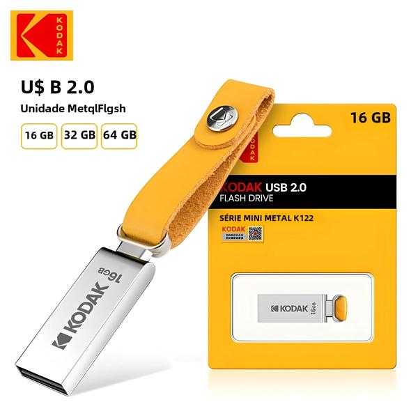 Imagem de Pen Drive USB Kodak à Prova D'Água - 128GB, 64GB e 32GB - com Cordão de Couro