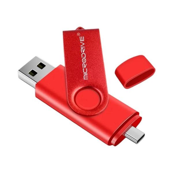 Imagem de Pen Drive USB Metal OTG Tipo C - 2 em 1 (4GB, 8GB, 32GB, 64GB, 128GB)