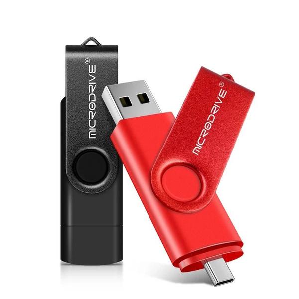 Imagem de Pen Drive USB Metal OTG Tipo C - 2 em 1 (4GB, 8GB, 32GB, 64GB, 128GB)