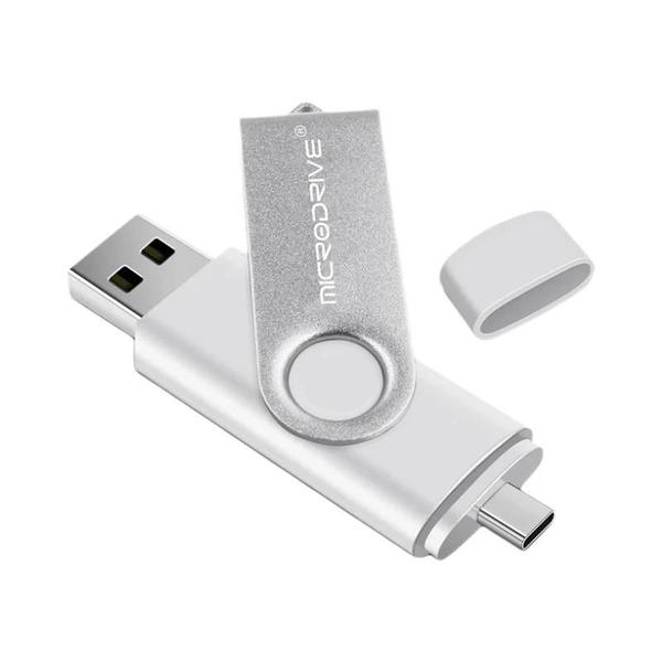 Imagem de Pen Drive USB Metal OTG Tipo C - 2 em 1 (4GB, 8GB, 32GB, 64GB, 128GB)