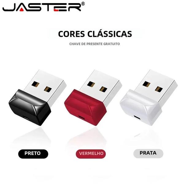 Imagem de Pen Drive USB Mini 16GB/32GB/64GB - Cores Preto, Vermelho e Branco - Presente Criativo