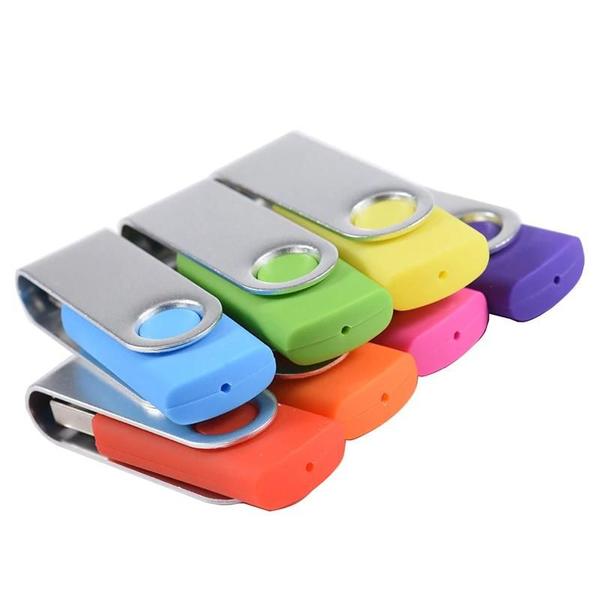 Imagem de Pen Drive USB Rotativo Colorido - 8GB a 128GB - Com Clip