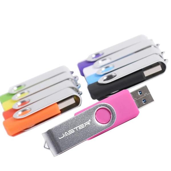 Imagem de Pen Drive USB Rotativo Colorido - 8GB a 128GB - Com Clip