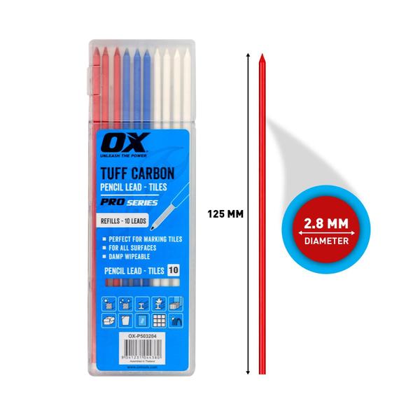 Imagem de Pencil Lead, pacote com 10 OX Tools Tuff Carbon Marking Pencil