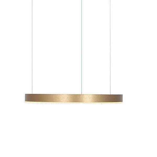 Pendente 1 Anel Dourado Escovado 60cm Led 38W 3200K Bivolt - PARIS LUZ Imagem de Pendente 1 Anel Dourado Escovado 60cm Led 38W 3200K Bivolt