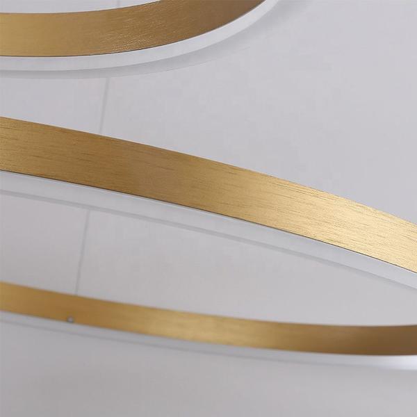 Pendente 1 Anel Dourado Escovado 60cm Led 38W 3200K Bivolt - PARIS LUZ Imagem de Pendente 1 Anel Dourado Escovado 60cm Led 38W 3200K Bivolt