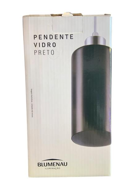 Imagem de Pendente aluminio escovado vidro preto - blumenau