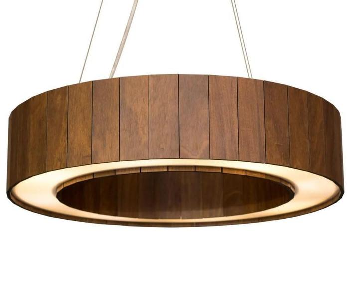 Pendente Anel Madeira Imbuia Escura 60cm - My Lamp Store Imagem de Pendente Anel Madeira Imbuia Escura 60cm - My Lamp Store