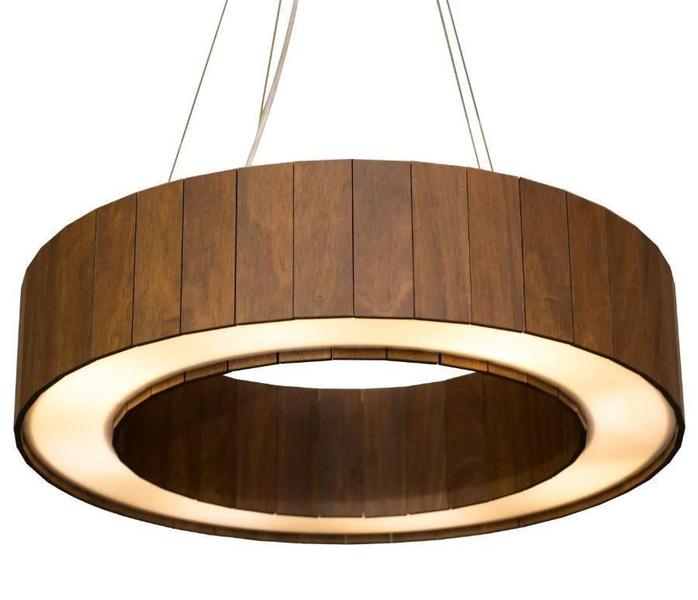 Pendente Anel Madeira Imbuia Escura 60cm - My Lamp Store Imagem de Pendente Anel Madeira Imbuia Escura 60cm - My Lamp Store