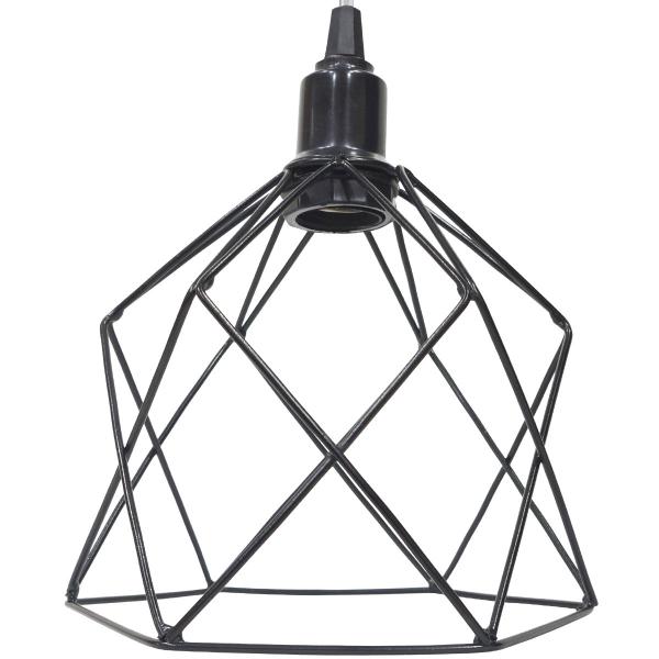 Imagem de Pendente Aramado Cálice Luminária Lustre Cabo Cristal Retrô Vintage Agp Ilumini Industrial Luxo