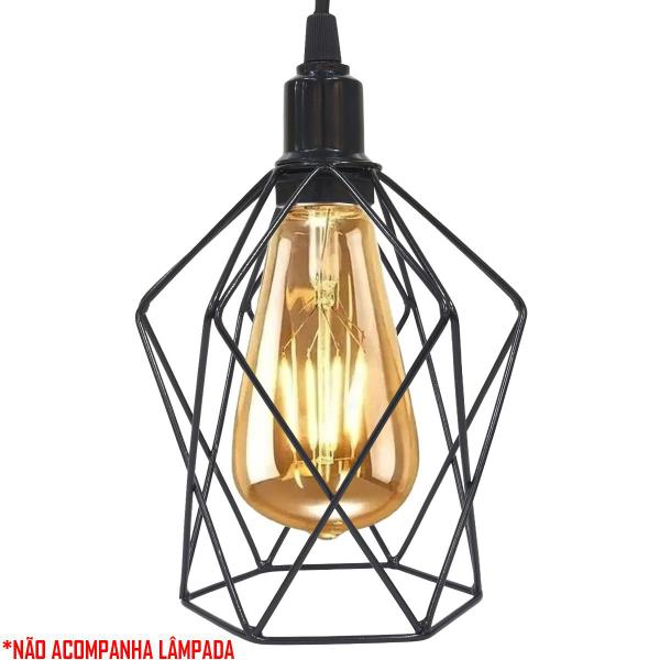 Pendente Aramado Cálice P Luminária Lustre Teto Retrô Vintage Industrial Balcão Agp Ilumini Imagem de Pendente Aramado Cálice P Luminária Lustre Teto Retrô Vintage Industrial Balcão Agp Ilumini
