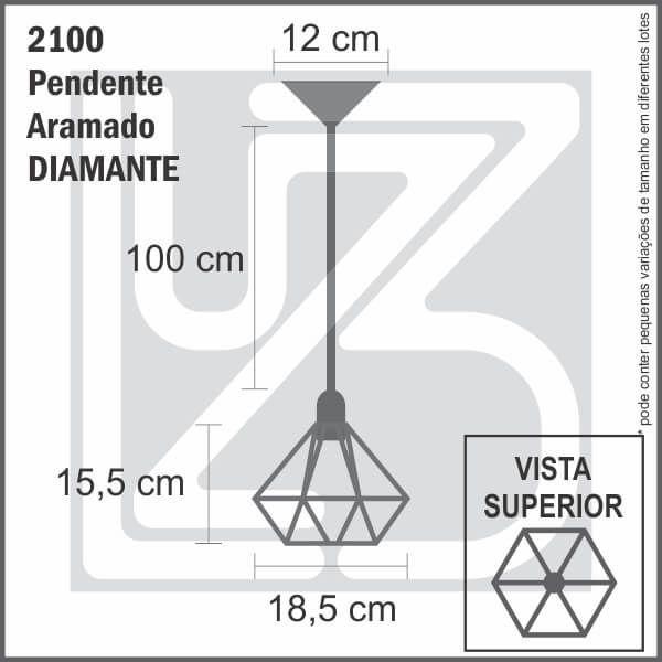 Imagem de Pendente aramado diamante - cores