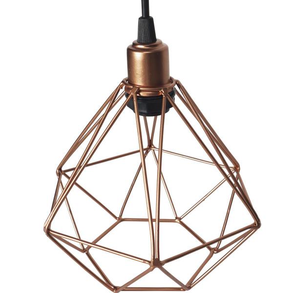 Imagem de Pendente Aramado Diamante Luminária Lustre Luxo P Teto Retrô Vintage Balcão Agp Ilumini Industrial