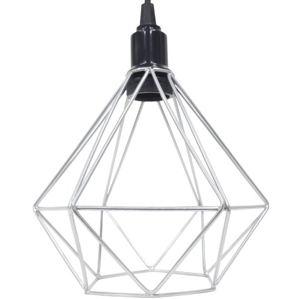 Imagem de Pendente Aramado Diamante Luminária Lustre P Teto Retrô Vintage Industrial Balcão Agp Ilumini