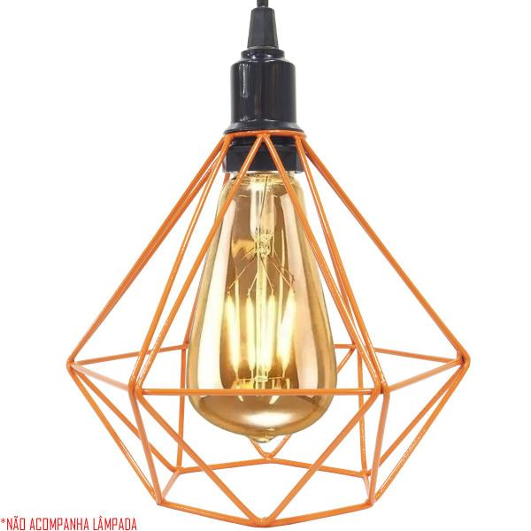 Pendente Aramado Diamante Luminária Lustre P Teto Retrô Vintage Industrial Balcão Agp Ilumini Imagem de Pendente Aramado Diamante Luminária Lustre P Teto Retrô Vintage Industrial Balcão Agp Ilumini