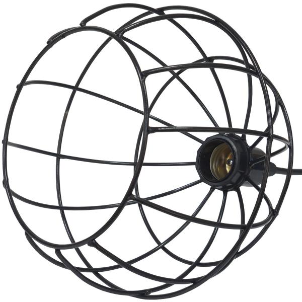 Imagem de Pendente Aramado Globo Luminária Lustre Teto Retrô Vintage Industrial Balcão Preto