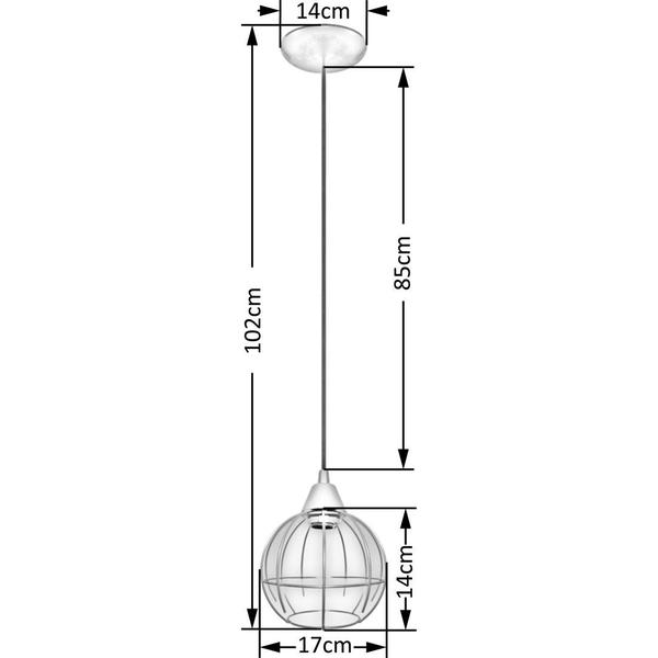 Imagem de Pendente Aramado Spider Branco Pequeno Sala Quarto cozinha