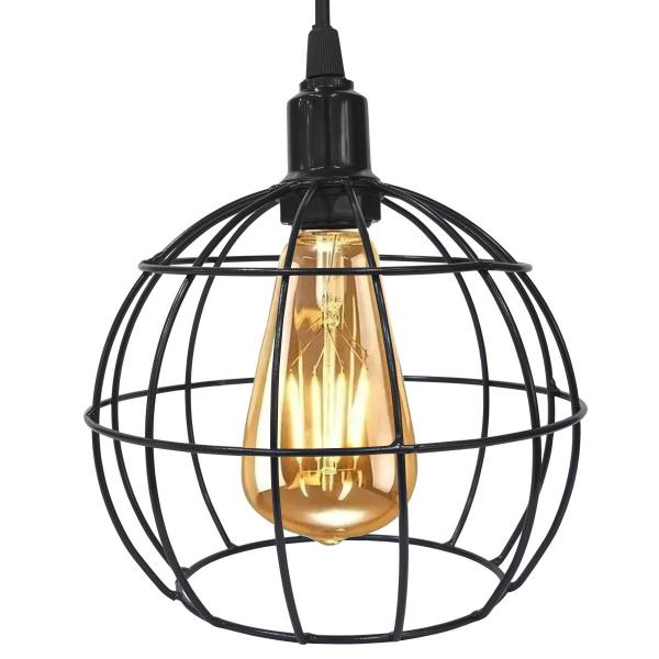 Imagem de Pendente Aramado Teto Globo Luminária Lustre Retrô Balcão + Lâmpada Led ST64 Vintage